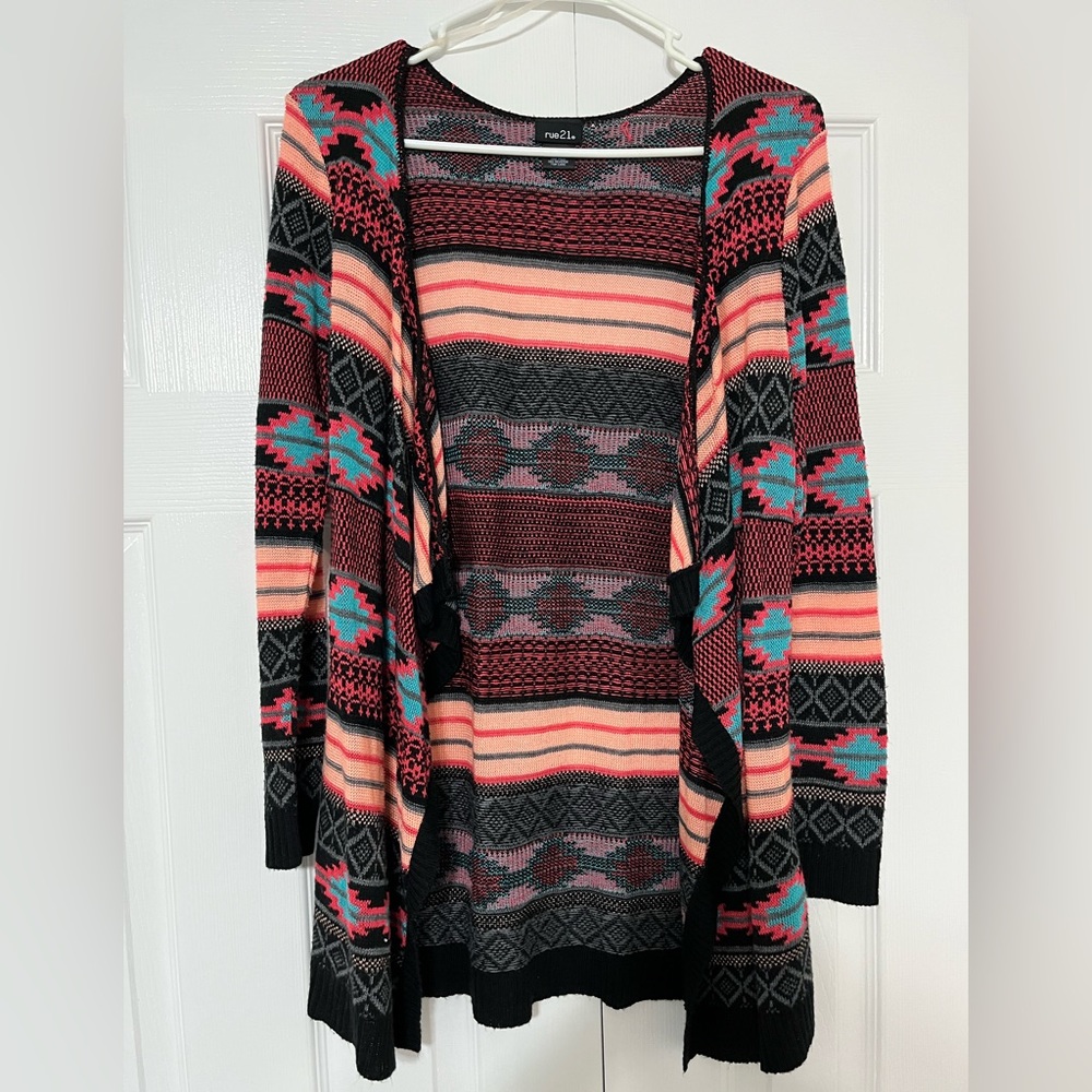 Rue 21 Cardigan, multicolored; size M